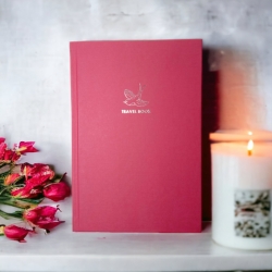 Блокнот А5 80арк.,# клітинка, "Travel book" рожевий.