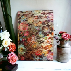 Блокнот А5 "Flowers" 20*14.5см # клітинка, 120арк., золотий торець, кремові аркуші.