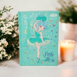 Блокнот А6, 80 арк.# клітинка, "little miss", мятний колір.