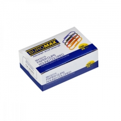Скріпки 28 мм "BuroMAX" 100 шт кольорові