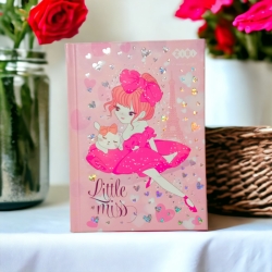 Блокнот А6, 80 арк.# клітинка, "little miss", рожевий колір.