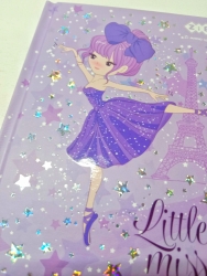 Блокнот А6, 80 арк.# клітинка, "little miss", бузковий колір.