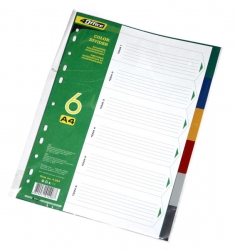 Розділювач А4 4Office кольоровий, 6 шт