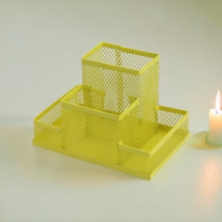 Органайзер настільний (153x102x100mm, металевий, жовтий