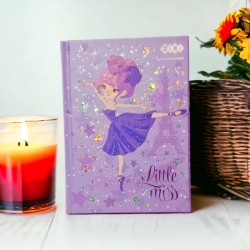 Блокнот А6, 80 арк.# клітинка, "little miss", бузковий колір.