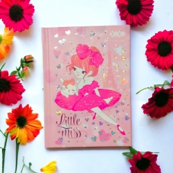 Блокнот А6, 80 арк.# клітинка, "little miss", рожевий колір.