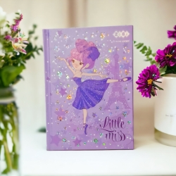 Блокнот А6, 80 арк.# клітинка, "little miss", бузковий колір.