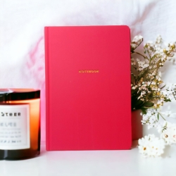 Блокнот А5 80арк.,# клітинка, "Notebook", кораловий.