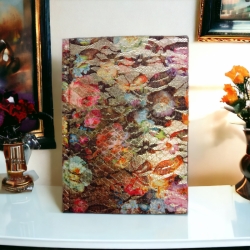 Блокнот А5 "Flowers" 20*14.5см # клітинка, 120арк., золотий торець, кремові аркуші.