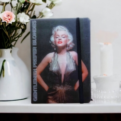 Блокнот А6, 80арк.# клітинка "Gentlemen prefer blondes" на гумці, розмір 13,5*10,5см.