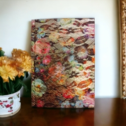 Блокнот А5 "Flowers" 20*14.5см # клітинка, 120арк., золотий торець, кремові аркуші.