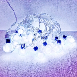 Гірлянда кульки 10 шт. білі LED 