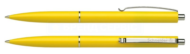 Ручка шар. K15 S93085 жовта бренд: Schnider, пише синім.