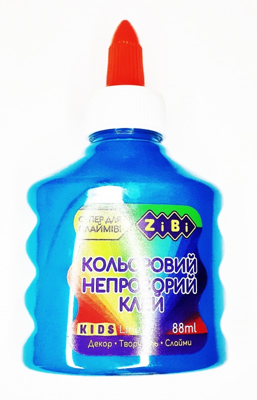 Кольоровий клей синій непрозорий перламуторовий 88 мл.