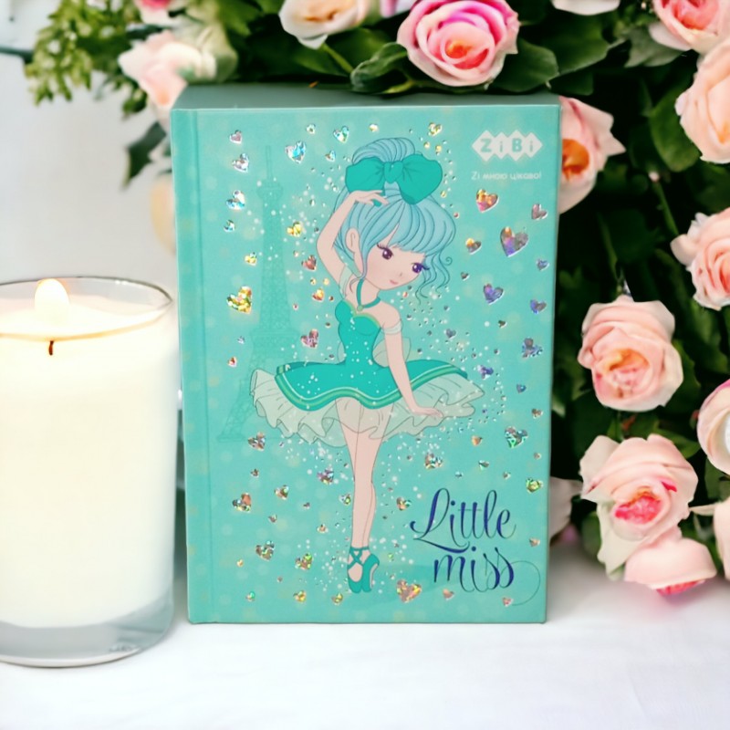 Блокнот А6, 80 арк.# клітинка, "little miss", мятний колір.