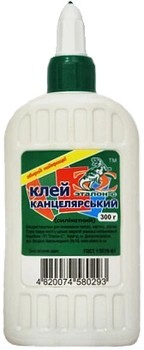 Клей канцелярський (силікатний) 300мл з супер (євро) ковпчком.