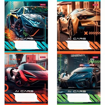 Зошит 24 л # в клітинку 1В AI cars 766617