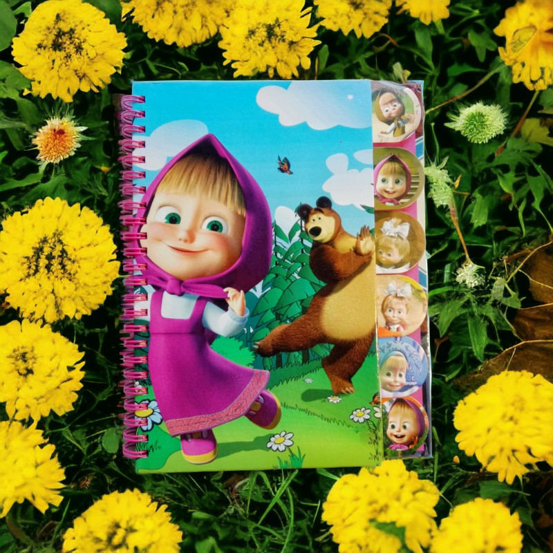 Блокнот розмір 21,5*18,5 см." Маша та ведмідь" лінія
