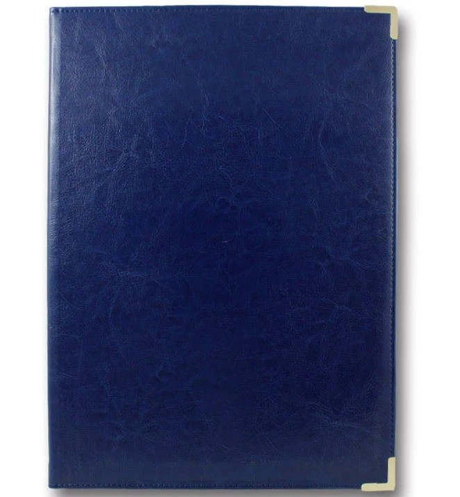 Папка А4 адресна "Welcome Folder" без тиснення синя, шкірзам.