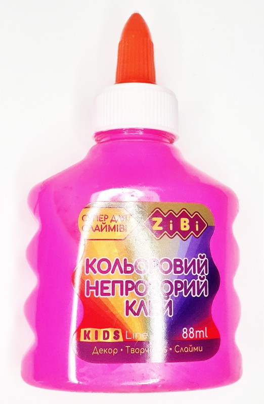 Кольоровий клей рожевий 88мл.