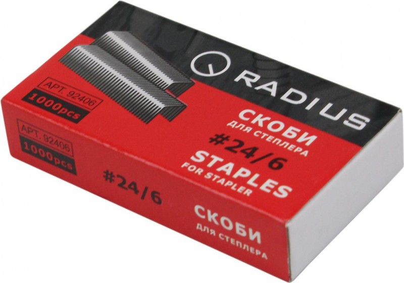Скобы 24/6,1000шт,бренд : Radius