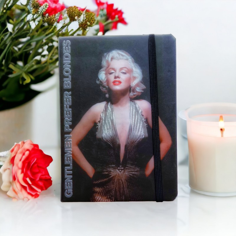 Блокнот А6, 80арк.# клітинка "Gentlemen prefer blondes" на гумці, розмір 13,5*10,5см.
