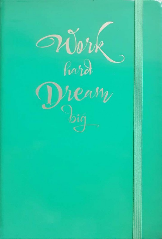 Блокнот на резинке "Work hard dream big"