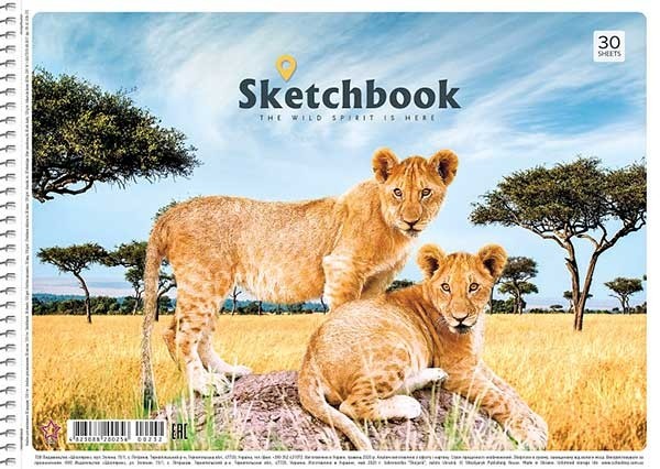 Альбом для малювання "lions", спіраль, А4,30л.