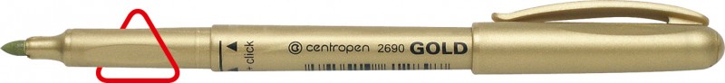 Маркер перманентный (Gold, Centropen, 1,5-3 мм. золотой , 2690/12)