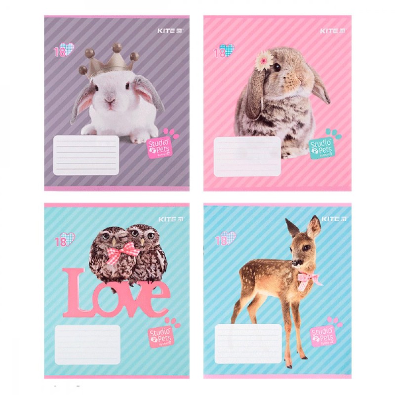 Зошит 18 л # в клітинку Kite  Studio Pets