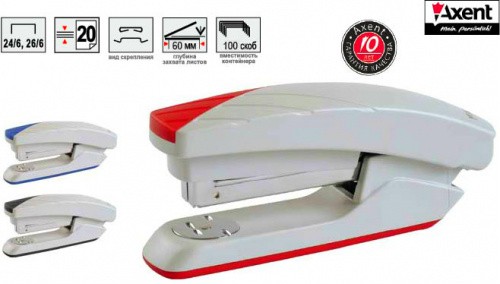 Степлер №10 10л. пласт. Duoton серо-красный 4710-06-А/07852 бренд: Axent