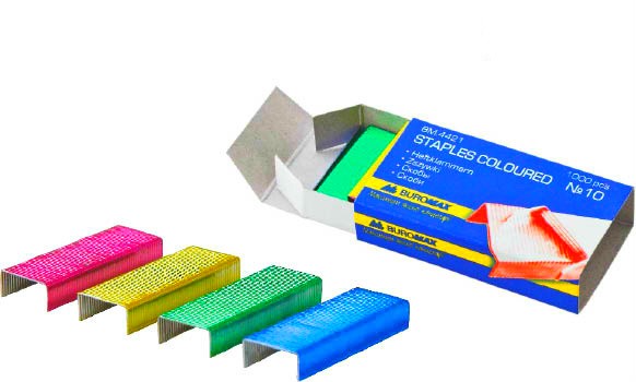Скобы №10, 1000шт. цветн. ВМ.4421 бренд: Buromax