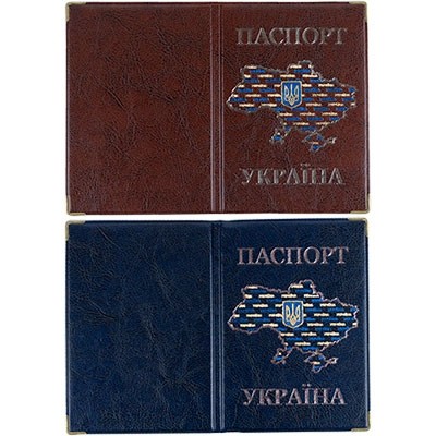 Обкладинка для паспорта карта України