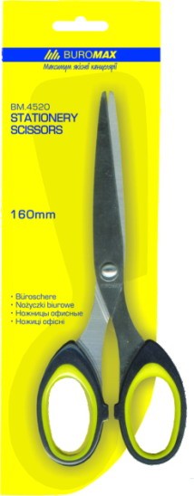 Ножницы цельномет. 16 см рез. встав/руч. 4520 бренд: Buromax