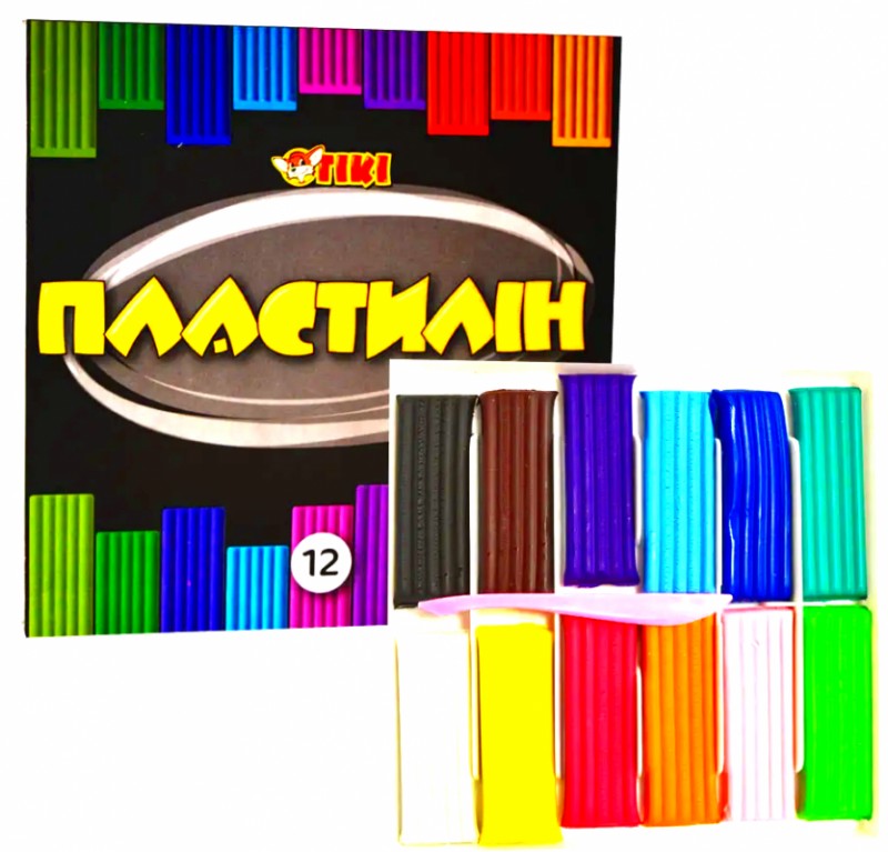 Пласстілін 12шт." Тікі"