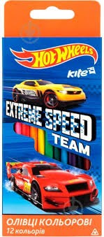 Карандаши цветные 12 шт. "Hot Wheels KITE"