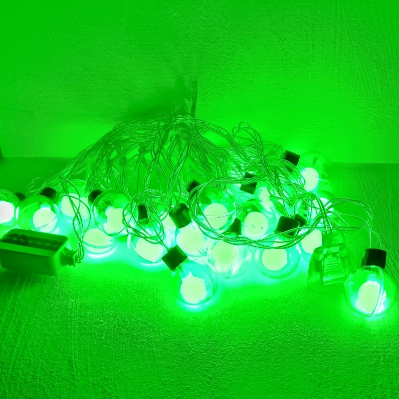 Гірлянда кульки 10 шт. зелені LED 