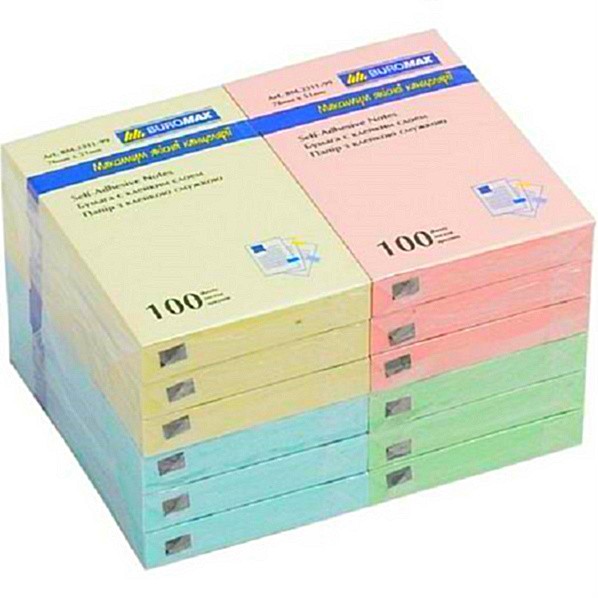 Бум. д/зам клейк 51*76 100л асс. 2311-99 бренд: Buromax