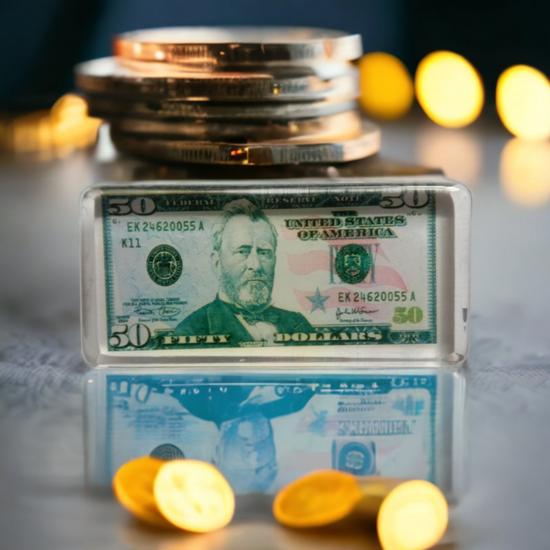 Магніт 50 доларів, розмір 5.8 * 2.8 см.