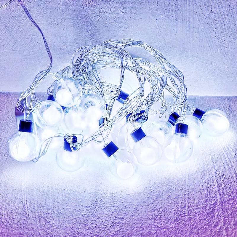 Гірлянда кульки 10 шт. білі LED 